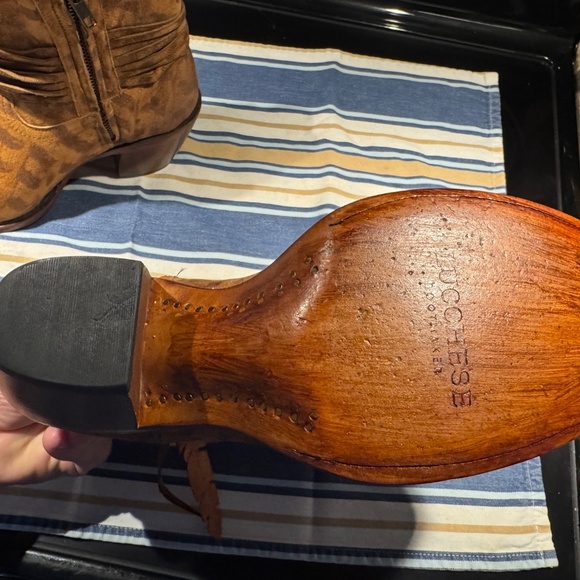 Lucchese Leather Western Ankle Boots 8.5 Fringe - Picture 5 of 8